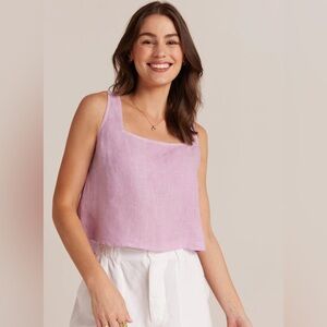 Sierra club linen button down tank in lavender M